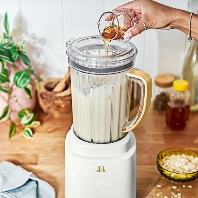 PowerExact Blender System with PrecisionSense Technology 700W Motor 50oz Tritan Jar 20oz Personal Cup Stainless Steel Blades (White Icing)