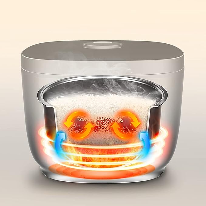 Rice Cooker&ampLow Sugar Rice Pot 4L Large Capacity Aluminum Alloy Non-Stick Double Inner for Family Dormitory for 3~5 People Rice Cooker