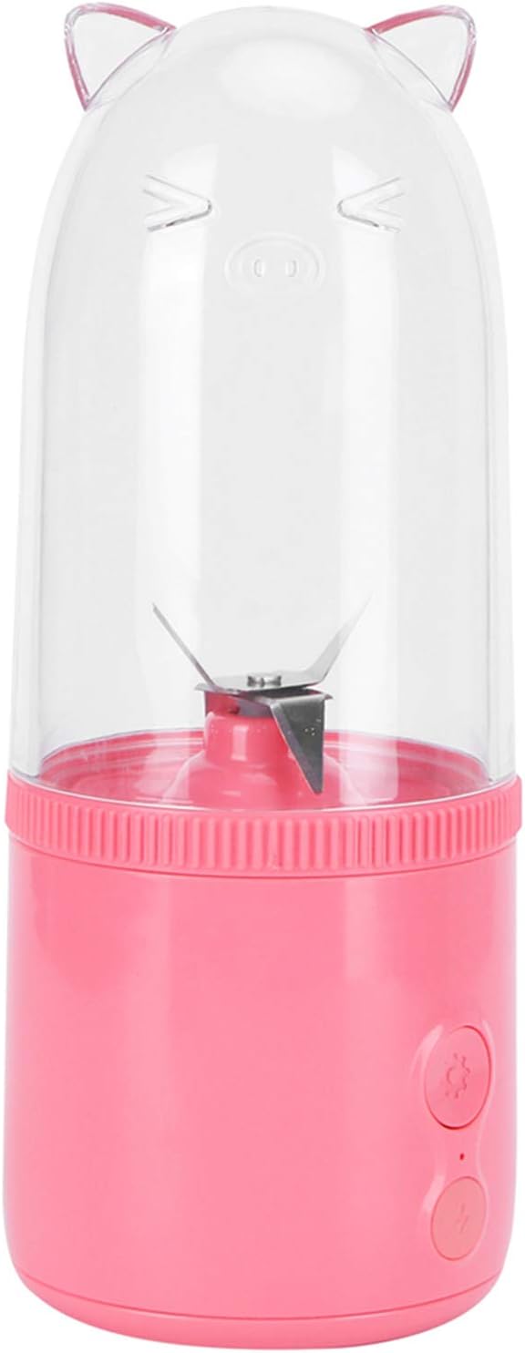 Compact and Portable USB Rechargeable Electric Fruit Juicer Blender(pink)