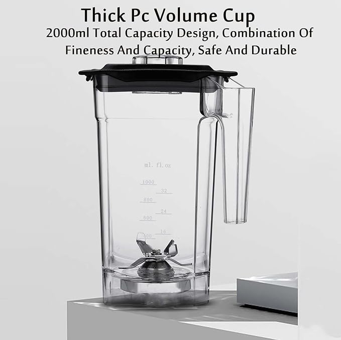Smoothie Blender Maker Commercial Blender with Soundproof Shield17000rpm Blade Ice Crusher With Smart Control Panel for Crushing icesmoothiepureeRestaurant Bar Coffee Shop