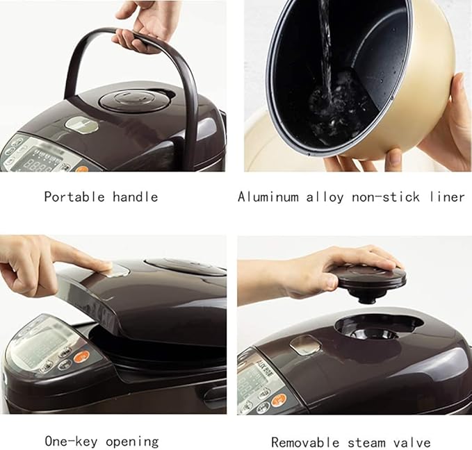 Rice Cooker Household 4L-900W 8 Function Menus 24-hour Appointment Smart Insulation With Steamer Suitable For 4-6 People