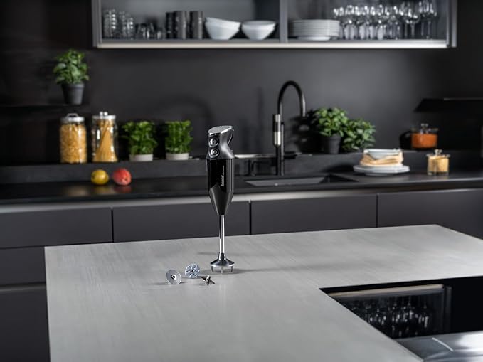 bamix Made in Switzerland M200 PRIME - 2-speed Immersion Hand Blender 200W 120V 60Hz – Black - Includes 3 Stainless Steel Blades – Aerating Blending and Chopping Blades