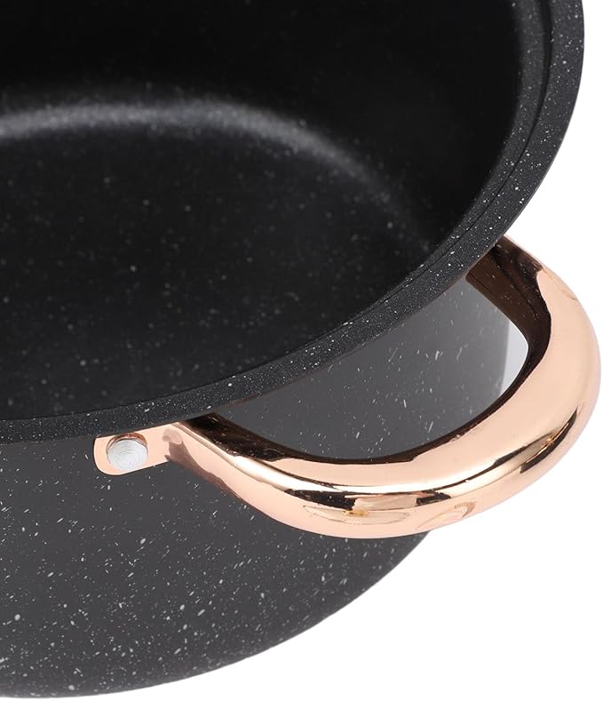 Pots and Pans Set YUYTE Stainless Steel Maifan Stone Coating Cookware Set Frying Pan Milk Pan Soup Pots Set with Glass Lids for Kitchen