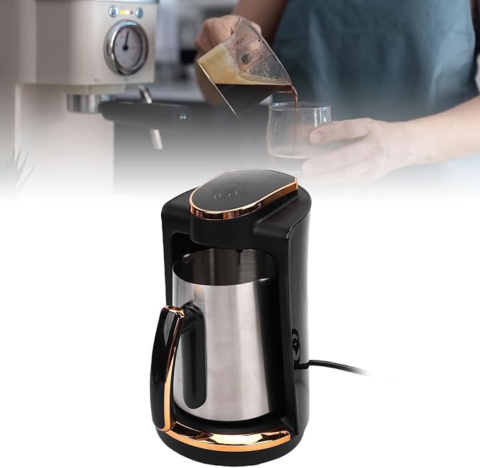 Yosoo Single Cup Turkish Coffee Machine 550W Design Compact Portable Turkish Coffee Maker with 250ML Capacity Intense Flavor Quick Heating for Home Office Traveling Camping (US Plug 110V)