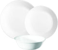 Corelle 3120AB Vitrelle Glass 12-Piece Winter Frost Chip and Break Resistant Dinner Set White