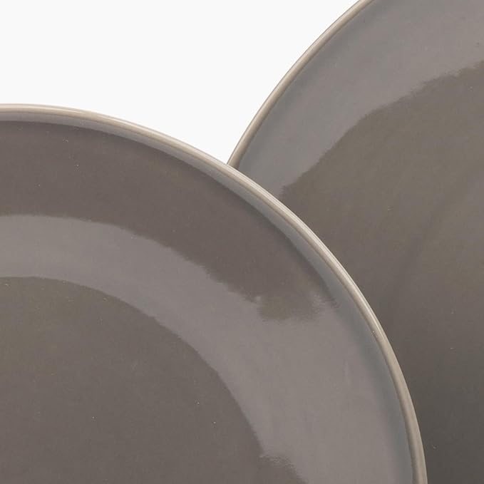 Larder &amp Vine Ceramic Stoneware Dinnerware 16-Piece Set 4 Place Settings (French Gray)