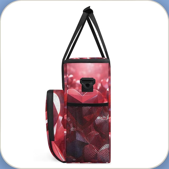 Heart Diamond Coffee Maker Carrying Bag Portable Travel Storage Tote Bag Compatible with K-Mini or K-Mini Plus Single Serve Coffee Brewer Carrying Case with Multiple Pockets &amp Shoulder Strap
