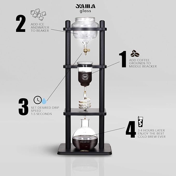 YAMA 25-CUP Cold Brew Coffee Maker Tower (Black)