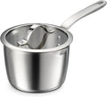 Tramontina Tempo Tri-Ply Base Stainless Steel 2-Quart Small Sauce Pan with Glass Lid Induction-Ready Saucepan Oven-Safe Dishwasher-Safe