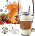 Velytycheon Shaved Ice Juice Cup Portable BlenderMultifunctional Cordless JuicerRechargeable Mini Travel CupPersonal Smoothie Blenders with Leakproof-Lid for Office Gym Camping Travel (450ML B)