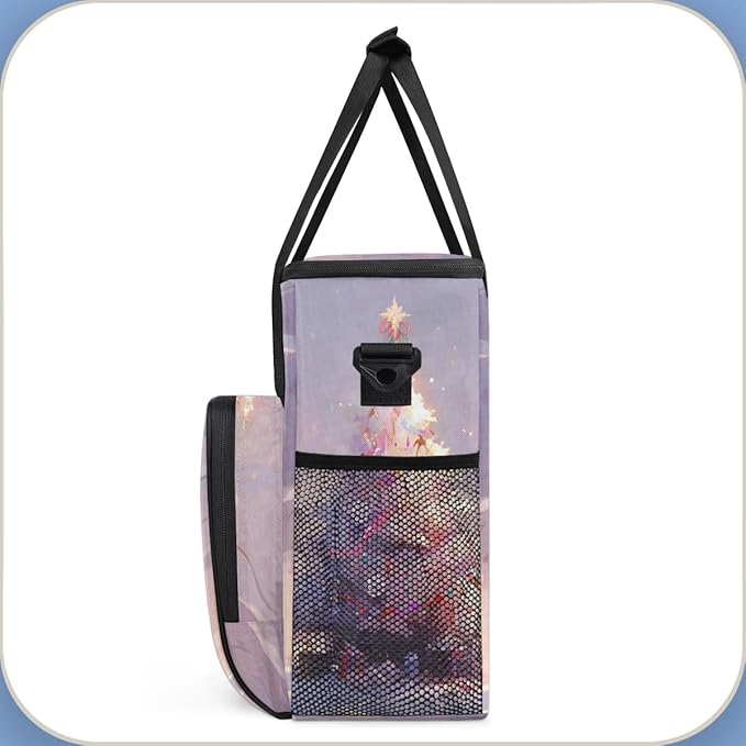 Christmas Tree Coffee Maker Carrying Bag Oil Painting Tree Travel Storage Bag Compatible with K-Mini or K-Mini Plus Single Serve Coffee Brewer Carrying Case with Multiple Pockets &amp Shoulder Stra