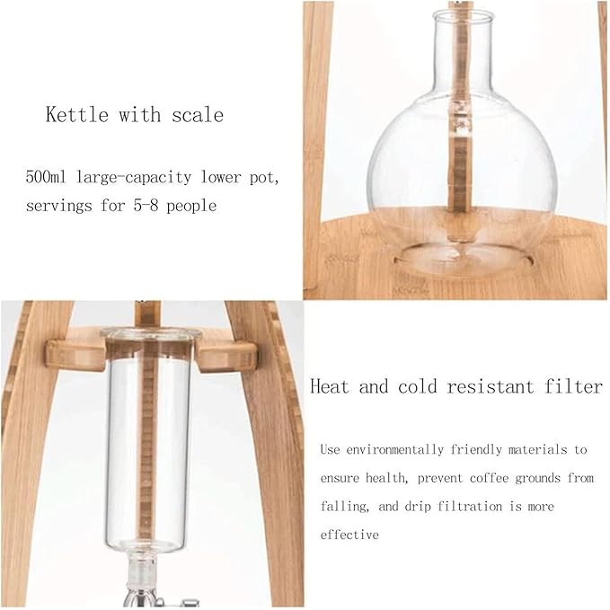 Cold Brew Drip TowerCold Brew Drip Coffee MakerDeluxe 500ml/16.9oz Cold Brew Coffee Maker Adjustable Dripper w/Reusable Drip Filter