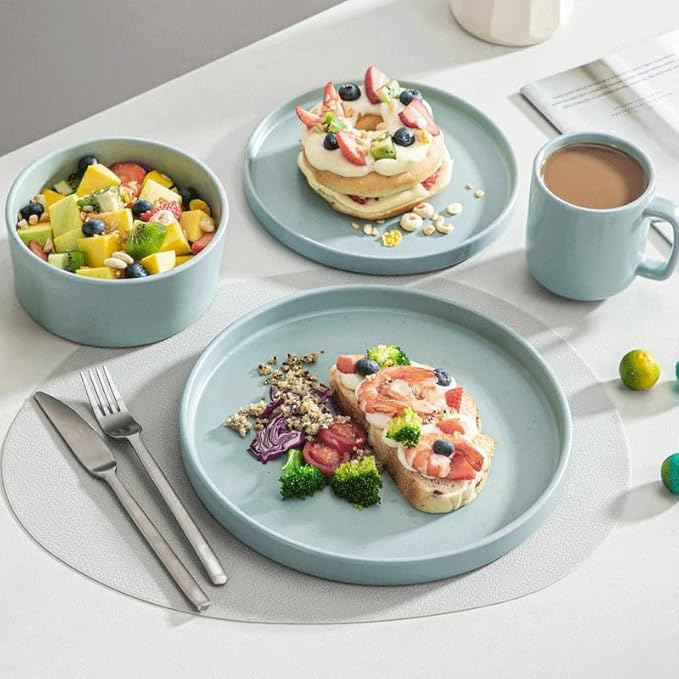 16 PCS Stoneware Tableware Set with Dinner Dessert Plate Bowl MUG for 4 Dinnerware