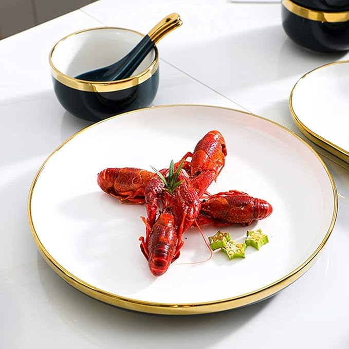 Dinnerware Sets for 2/4/6 - Dinner Plates/Sets - Plate Set - Nordic Style Dishes Set - Plates and Bowls for Home Kitchen and Dinning