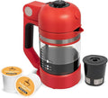 VINCI Micro Café Smallest Single-Serve Coffee Brewer | Compatible with Keurig K-Cups K-Pods | Glass Carafe | Enclosed Brewing for Hotter Coffee | Large Capacity Reusable Filter Cup Included (Red)