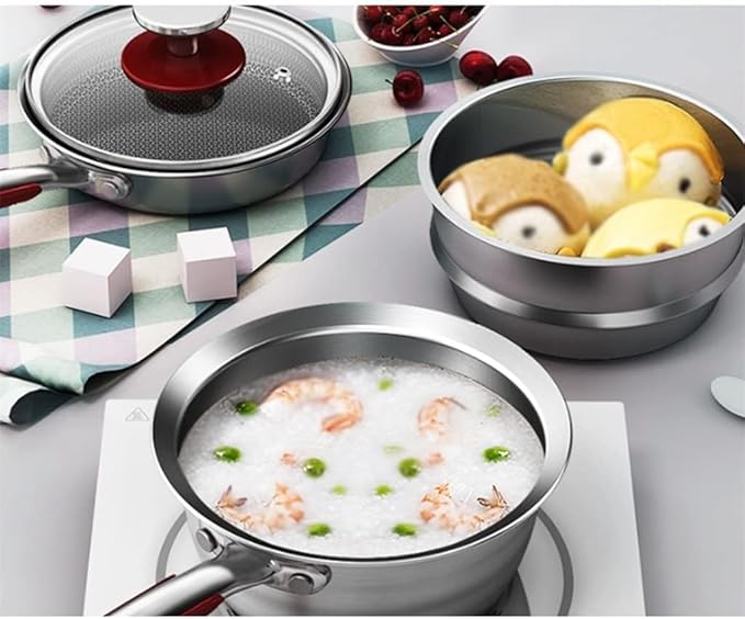 Cookware Cookware Set 16Cm Breakfast Pot for Kitchen Frying Pan Milk Pan Stainless Steel Non Stick Cookware Set