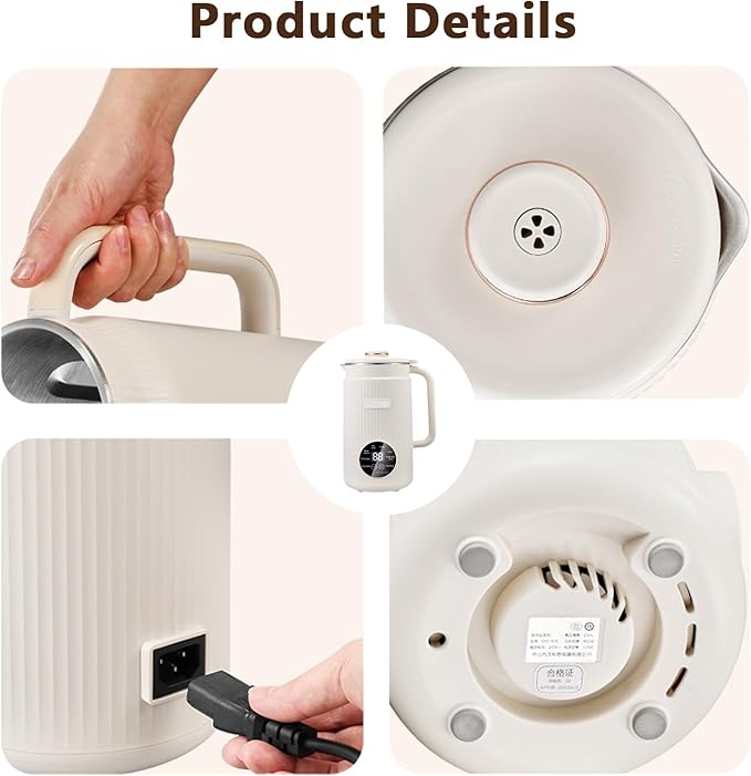 Electric Nut Milk Frother Maker Machine 50oz (1.5L) Portable Soy Milk Blender with Delay Start/Keep Warm/Clean Green