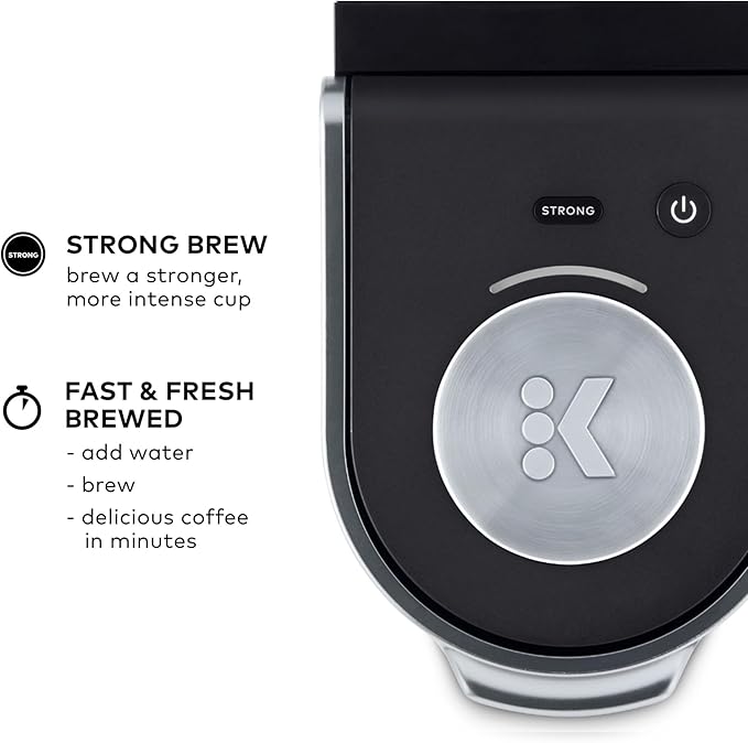 Keurig K-Mini Plus Single Serve K-Cup Pod Coffee Maker with 6 to 12oz Brew Size Stores up to 9 K-Cup Pods Travel Mug Friendly Matte Black
