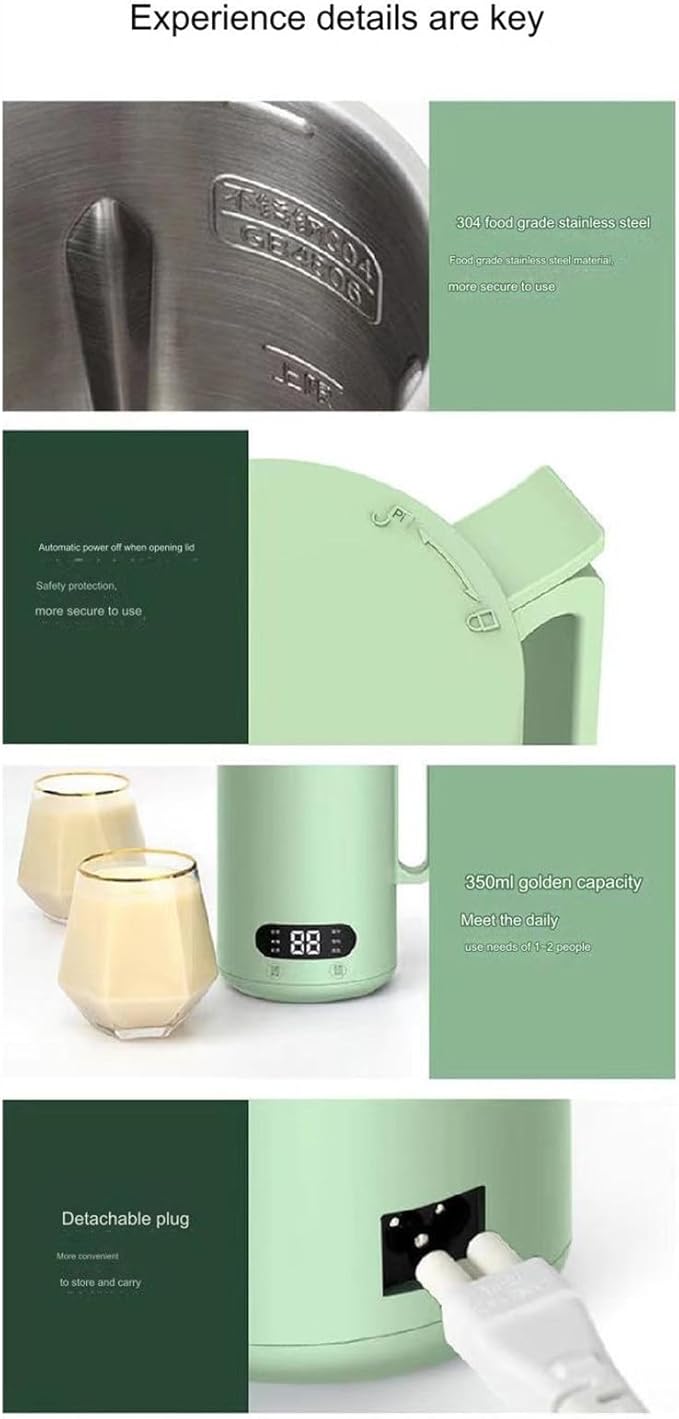 110V&amp220V Home Appliance Wall Breaker Household No-Soaking and No-Filtering Beans Multifunctional Soy Milk Machine MixerGreen