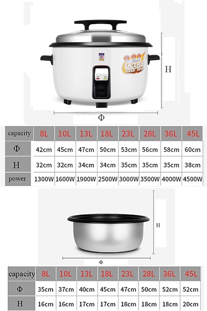 Commercial Rice Cooker (8L-45L) Canteen Hotel School Restaurants Old-fashioned Large Capacity Rice Cooker 8-60 PeopleUS/EU Used(45L)