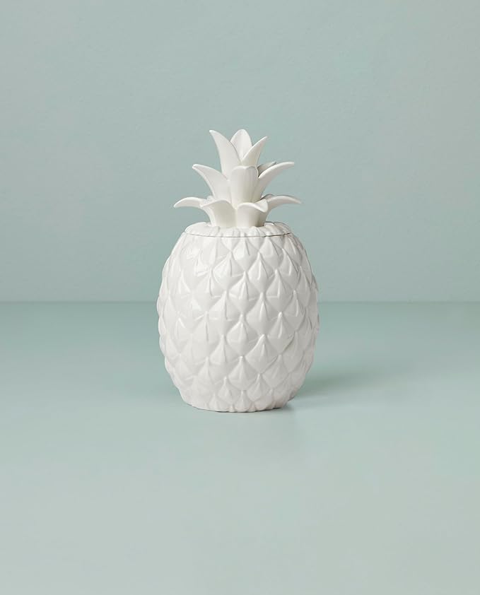 Lenox 893874 Wicker Creek Pineapple Cookie JarWhite 3.75