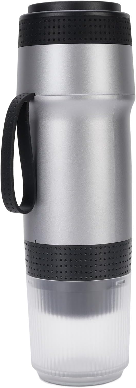 Portable Coffee Maker 304 Stainless Steel USB Travel Coffee Machine with Built in 7500mAh Battery for Camping Hiking Office Home (Silver)