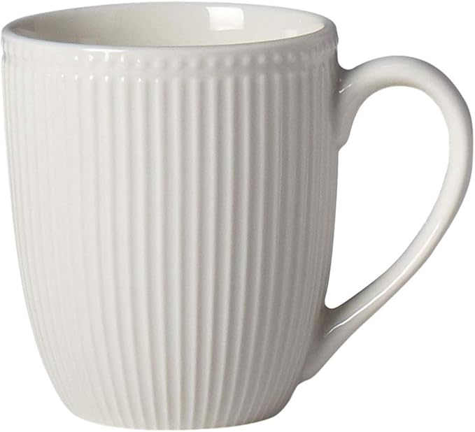 Tabletops Gallery Embossed Bone White Porcelain Round Dinnerware Collection- Chip Resistant Scratch Resistant Fleur 16 Piece Dinnerware Set (Dinner Plate Salad Plate Cereal Bowl Mug)
