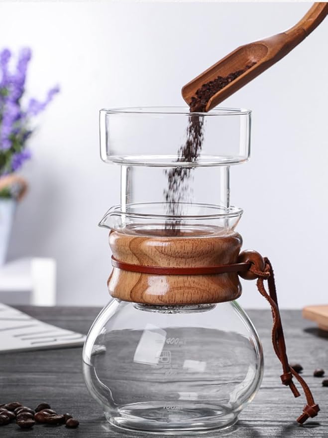 13.5oz Slow Drip Cold Brew Coffee Maker Borosilicate Glass Iced Dripper Pour Over Coffee Brewer Gift for Coffee Bar Accessories
