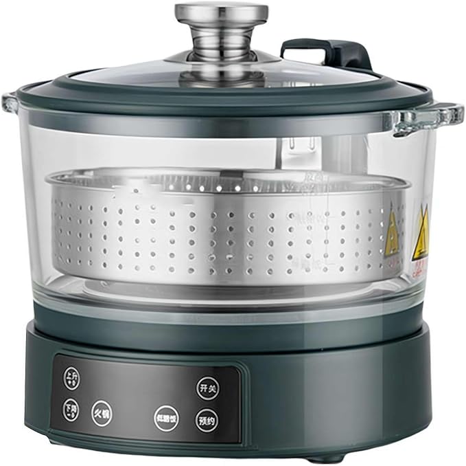 Low Carb Rice Cooker with Reservable 3L Lifting Sugar Removal Rice Cooker Intelligent Touch Control for Healthy Cooking Rice and Grain Multi-Cooker with Low Sugar Digital Steamer(Green)