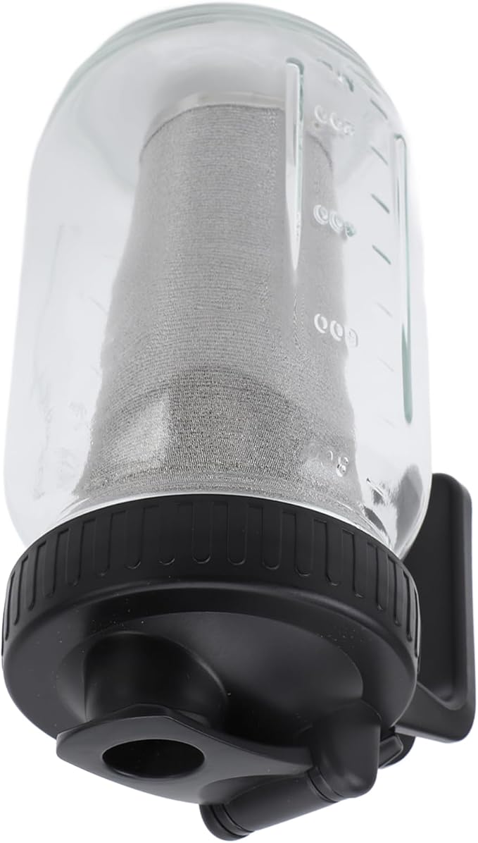 Cold Brew Coffee Maker Glase with and Delicious Lid and Comfortable Handle Suitable for Home Office Work Black (1000ml)