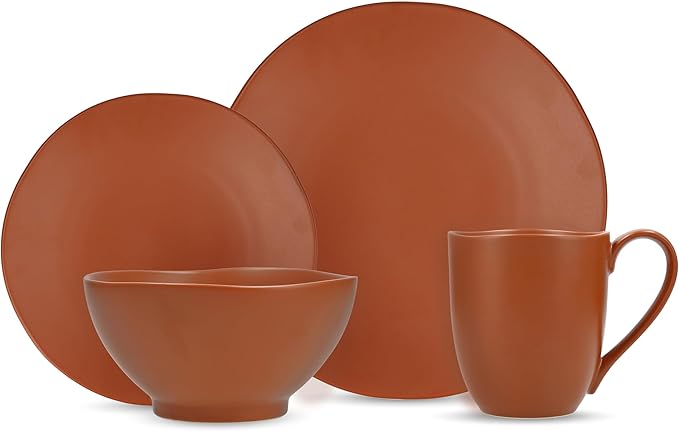 Fortessa Heirloom Stoneware 16 Piece Dinnerware Set (Service for 4) Terracotta