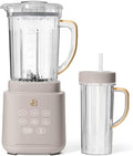 High Performance Countertop Blender System with Personal Blending Cups Ice Crushing Smoothie and Food Processing (Porcini Taupe)
