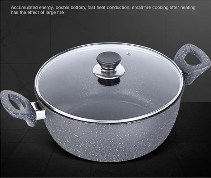 Kitchen Cooking Sets 2pcs Cookware Set Soup Pot with Lid Frying Pan Cooking Pot Pan Medical Stone Non-Stick Pan Set Cookware Sets