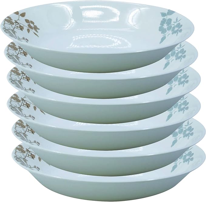 UNIWARE BPA-Free Dishwasher Safe Eco Friendly 100% Melamine Dinnerware Set of 6 Best for Indoor and Outdoor Party (8.5 Shallow Bow)