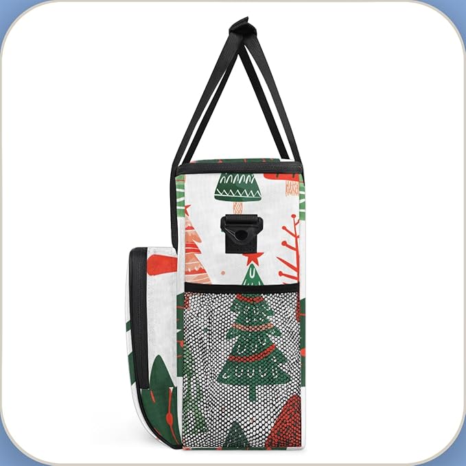 Bright Tree Coffee Maker Carrying Bag Christmas Festivals Travel Storage Bag Compatible with K-Mini or K-Mini Plus Single Serve Coffee Brewer Carrying Case with Multiple Pockets &amp Shoulder Strap