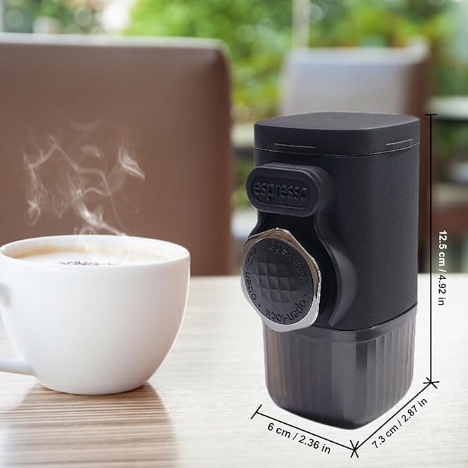 JALADA Portable Espresso Maker Compatible with Ground Coffee &amp Capsules Espresso Machine Small Travel Coffee Maker Perfect for CampingHikingOffice