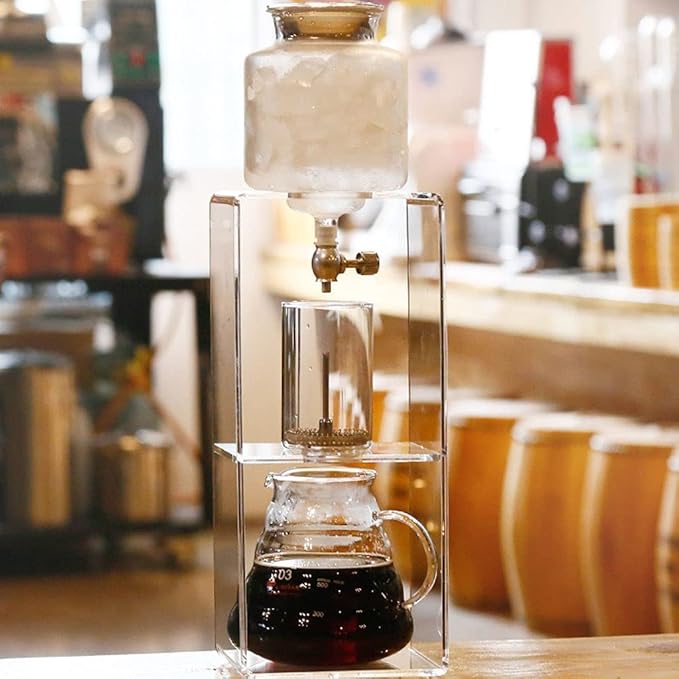 Beverage Equipment Acrylic Siphon Coffee Maker Cold Brew Dripper Iced Coffee Brewer Maker with Adjustable Dripper Stainless Steel Filter Coffee Maker Siphon Coffee Maker