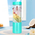 Portable Juicer Blender USB Rechargeable Smoothie Maker with 6 Upgraded Blades and 4000mAh Battery 450ml/15oz Capacity Ideal for Smoothies Protein Shakes Travel and Office (Mint Blue)