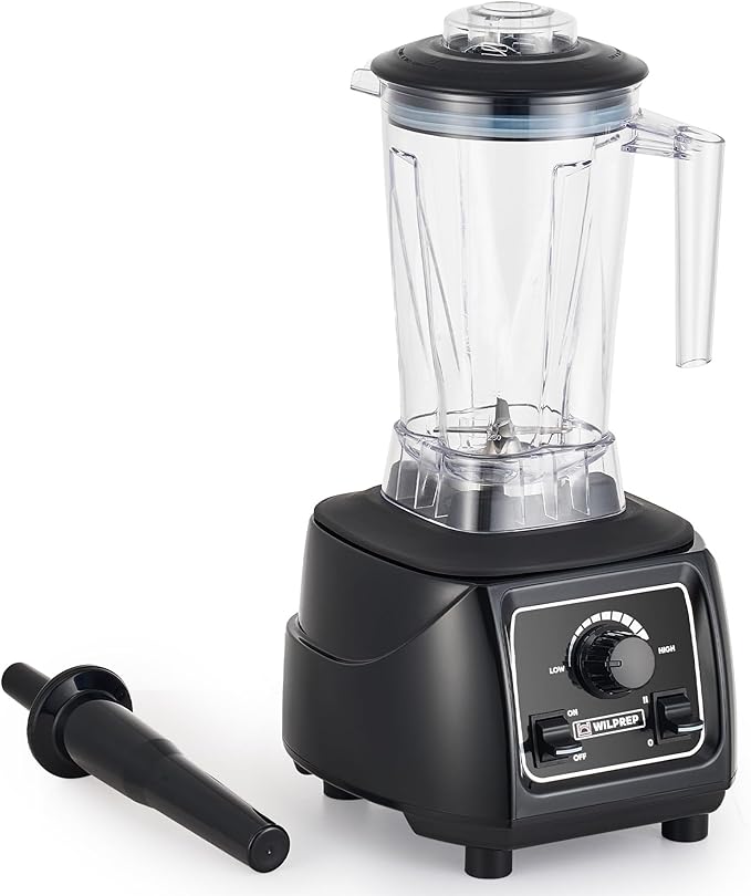 WILPREP Commercial Blender with 2 HP Motor Stepless Speed Control Toggle Switch and 64 fl oz BPA Free Tritan Jar for Smoothies Shakes &amp Frozen Drinks Black ETL+NSF Certificated