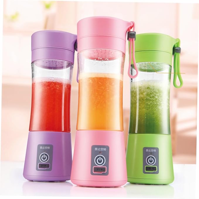Portable Usb Rechargeable Mini Juicer with Blades for Fruit Blending Travel and Home Use Purple