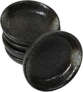 Ebros Gift Artistic Charcoal Grey Tone Hakumu Porcelain Collection Dinnerware Serveware Kitchenware Set Asian Japanese Restaurant Supply (Pack Of 6 Round Condiment Sauce Dishes 1.5oz)