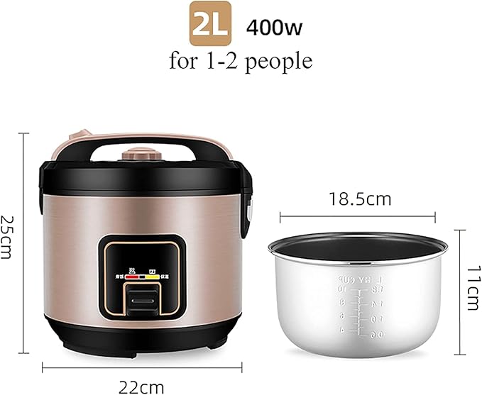 Rice Cooker with Steamer Non-Stick Inner Pot Intelligent Insulation Make Rice &amp Steam Healthy Food &amp Vegetables(5L) ()