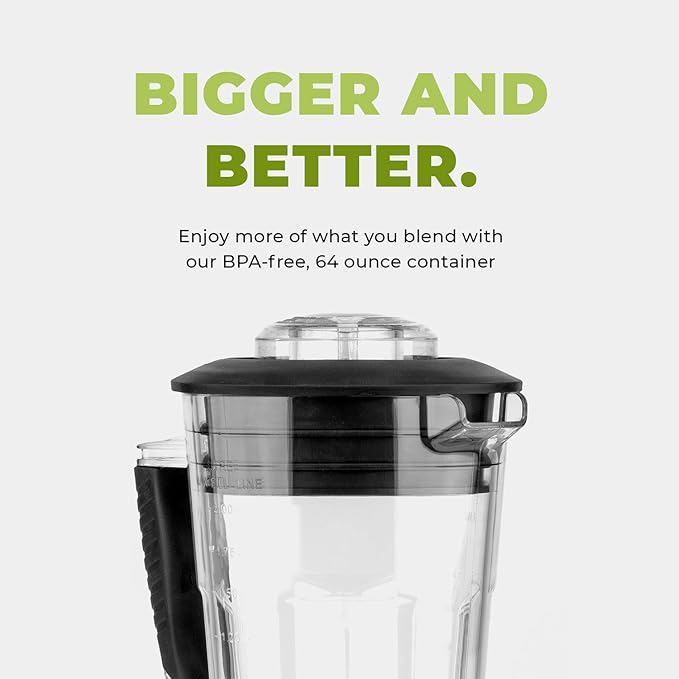 Cleanblend Commercial Blender with 5-Year Full Warranty - 1800W 3HP 64oz High-Performance Professional Countertop Blender with Stainless Steel Blades