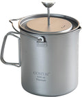 Titanium French Press Pot 1000mL/35 fl ozCoffee Maker Camping with Lid and Filter Titanium French Press Cup Backpacking for Outdoor Hiking Camp (1000ml)