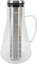 Asixxsix Cold Brew Coffee Maker 1600ML Temperature Proof Glass Pitcher with Stainless Steel Filter Iced Coffee Maker for Iced Ice Tea Fruit Drinks