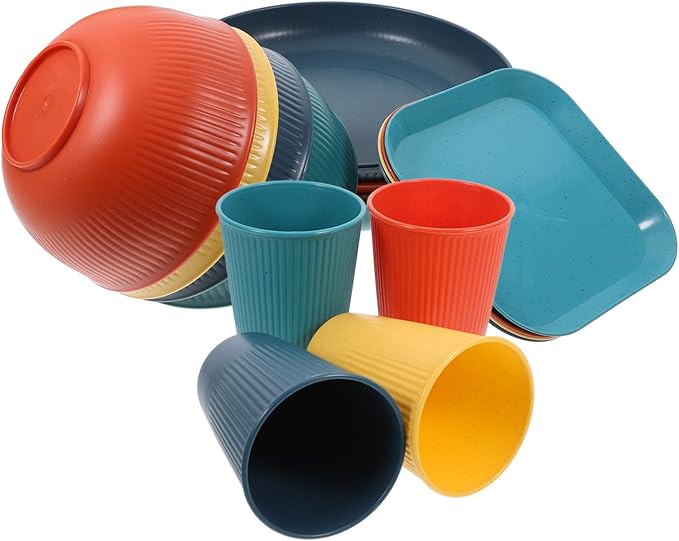 1Set Unbreakable Dinnerware Set Plates and Bowls Camping Parties and Barbecues Stylish and Tableware