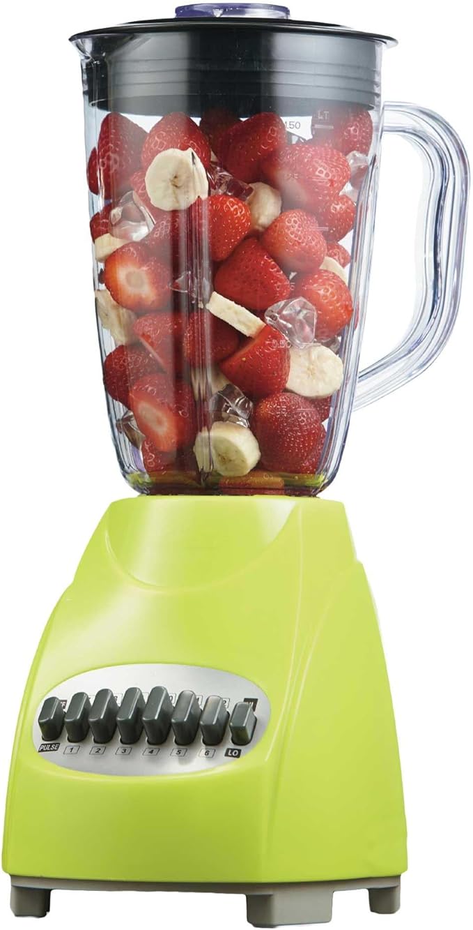 12-Speed Countertop Blender with Pulse Function – 50oz BPA-Free Jar Stainless Steel Blades Ice Crusher &amp Smoothie Maker 350W Kitchen Blender (Green)