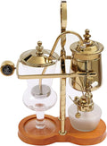 Belgium Balance Syphon Coffee Maker Vintage Belgian Siphon Brewer with Glass Cup&ampCoffee Spoon Disassemble Luxury Coffee Pot Set for Home Kitchen Office-Gold
