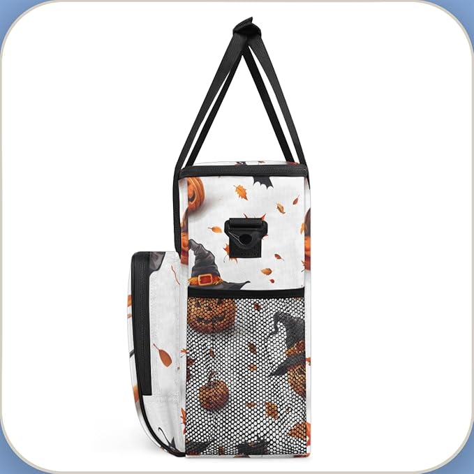 Retro Pumpkin Coffee Maker Carrying Bag Gothic Pumpkin Travel Storage Bag Compatible with K-Mini or K-Mini Plus Single Serve Coffee Brewer Carrying Case with Multiple Pockets &amp Shoulder Strap