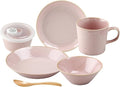 aito Seisakusho 567505 Mino Ware Natural Color Dinnerware Set Living Alone 6-Piece Set Pink Dishwasher Microwave Safe Made in Japan